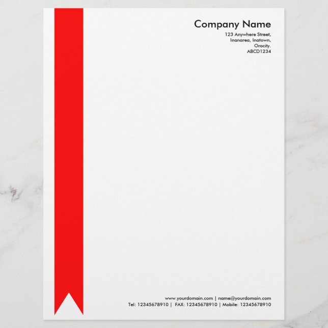 Ribbon - Red Letterhead (Front)
