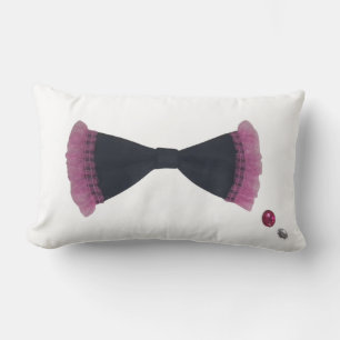 Ribbon & Rhinestone Lumbar Pillow