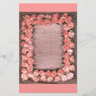 Ribbon Roses And Leaves Satin Fabric Photo Frame S Stationery