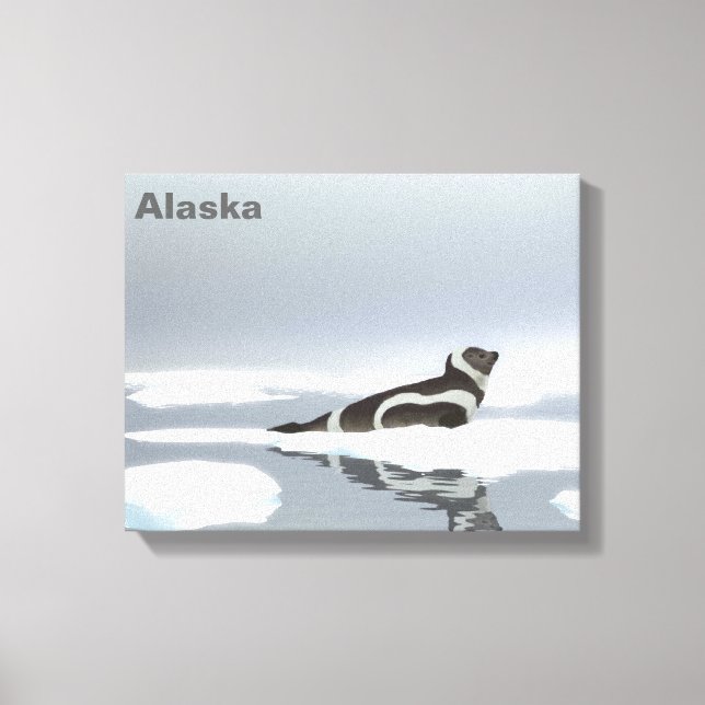 Ribbon Seal On Ice Canvas Print (Front)