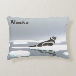 Ribbon Seal On Ice Decorative Pillow