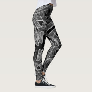Ribbon-shaped curves, highlighted lines in relief leggings