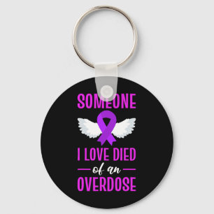 Ribbon Someone I Love Died Of An Overdose Angel Wi Keychain