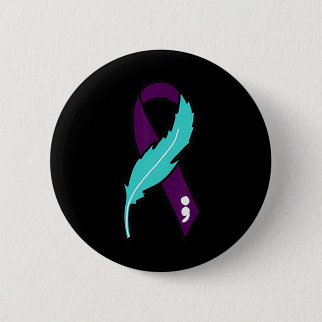 Ribbon Suicide Awareness Mental Health For Men Wom 2 Inch Round Button (Front)