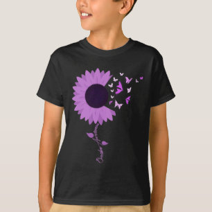 Ribbon Sunflower Butterfly Overdose Awareness Mont T-Shirt