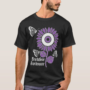 Ribbon Sunflower Butterfly Overdose Awareness Mont T-Shirt