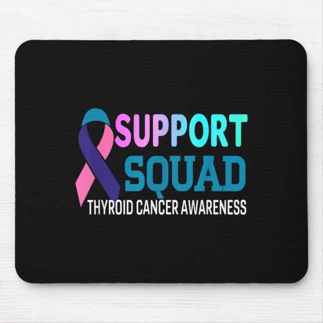 Ribbon Suprt Squad Thyroid Cancer Awareness Mouse Pad (Front)