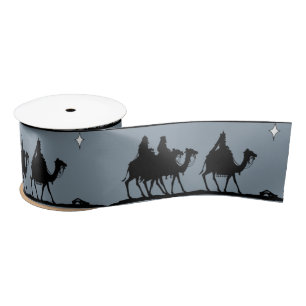 Ribbon Three Wise Men Follow the star of Bethlehem Satin Ribbon