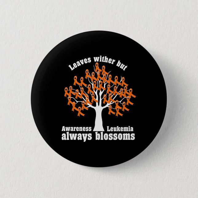 Ribbon Tree  Aml Leukaemia Awareness  2 Inch Round Button (Front)
