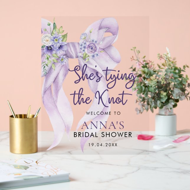 Ribbon violet elle noue la Fête des mariées de noe (Mariage)