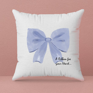 Ribbon Watercolor Illustration Throw Pillow