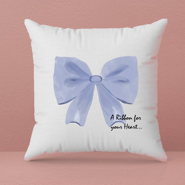 Ribbon Watercolor Illustration Throw Pillow (Creator Uploaded)