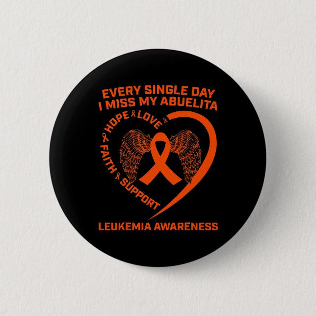 Ribbon Wings Leukaemia Awareness In Memory Of Abue 2 Inch Round Button (Front)