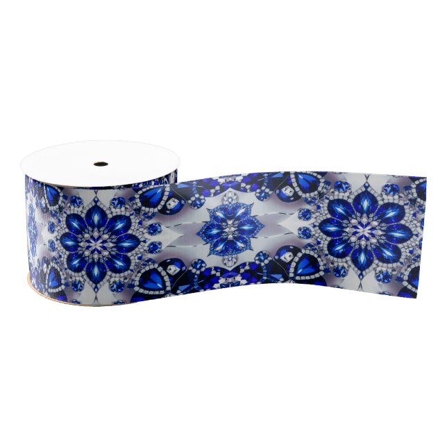 Ribbon with Blue White Colours Grosgrain Ribbon (Spool)