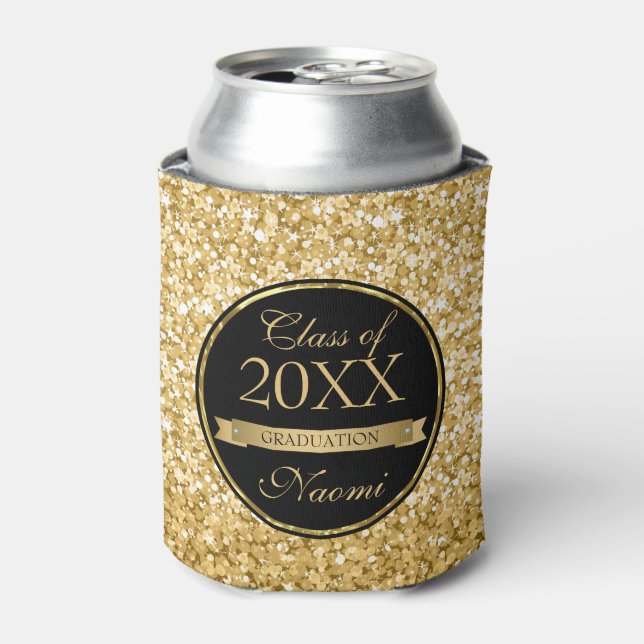 Ribbon With Diamonds And Glitter Can Cooler (Can Front)