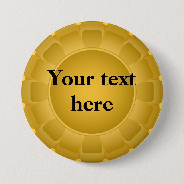 Ribbon Yellow Blank to Customize 3 Inch Round Button (Front)