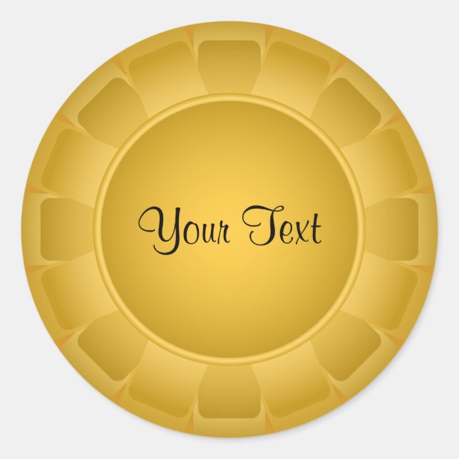 Ribbon Yellow Blank to Customize Classic Round Sticker (Front)