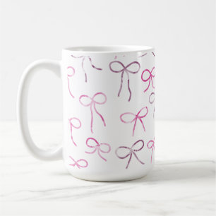 Ribbons and Bows Watercolor Pattern Coffee Mug