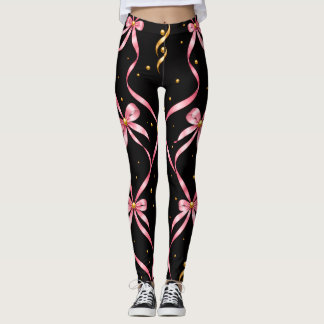 ribbons and gold on black jogging pants