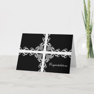 Ribbons and Lace Black and White, Congratulations Card