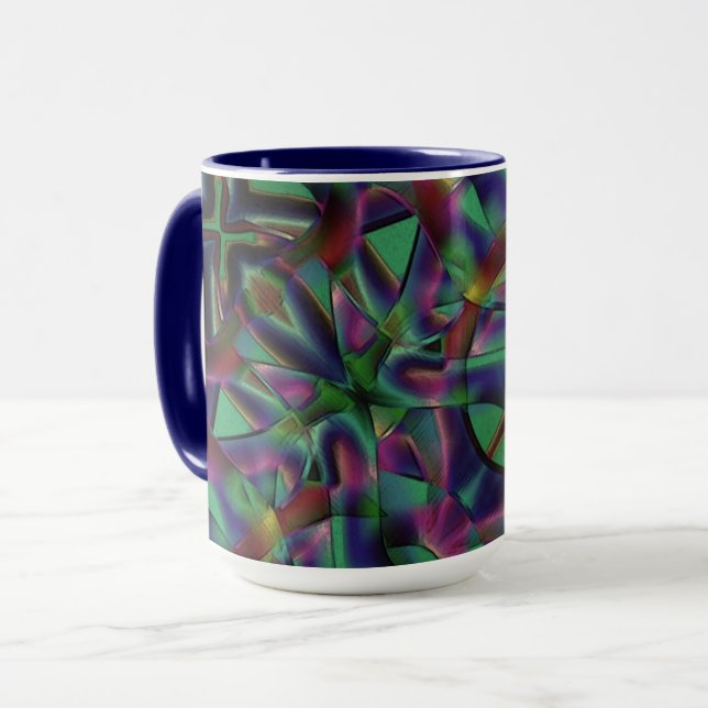 Ribbons intertwined with darkened colors mug (Front Left)