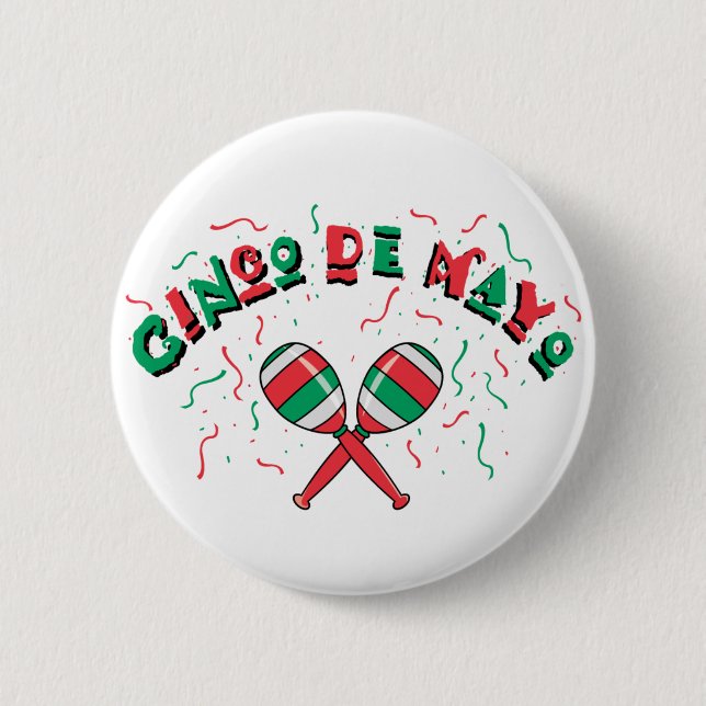 Ribbons & Maracas - 2 Inch Round Button (Front)