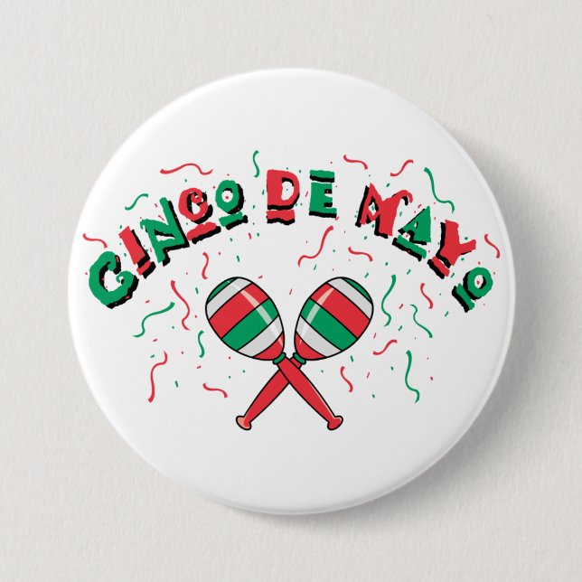 Ribbons & Maracas - 3 Inch Round Button (Front)