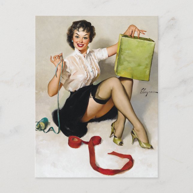 Ribbons Pin Up Postcard (Front)