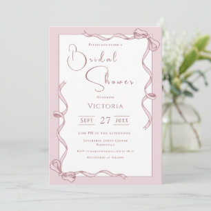 Ribbons roses Invitation à la douche nuptiale