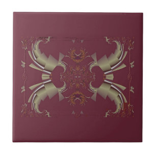 Ribbons to Claws - Burgundy Tile