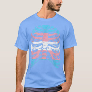 Ribcage Transgender Pride Trans Flag Skeleton LGBT T-Shirt