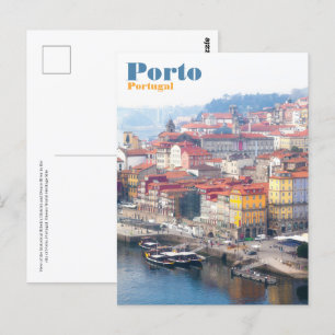 Ribeira and Douro River. Porto, Portugal. Postcard