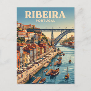 Ribeira Waterfront Portugal Postcard
