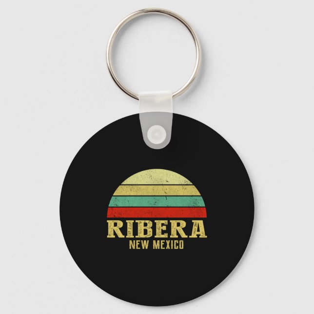 Ribera New Mexico Vintage Retro Sunset _1  Keychain (Front)