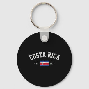Rica Est. 1821 Costa Rican Flag Independence Day Keychain