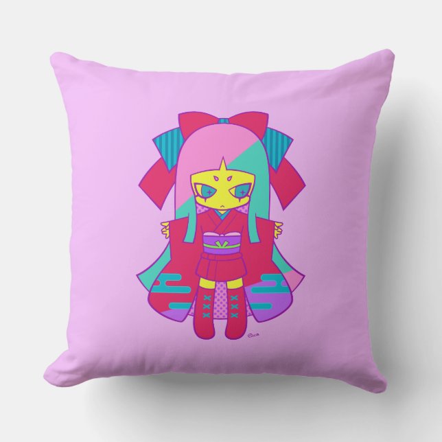 Rica girls D - D子 クッション Throw Pillow (Front)