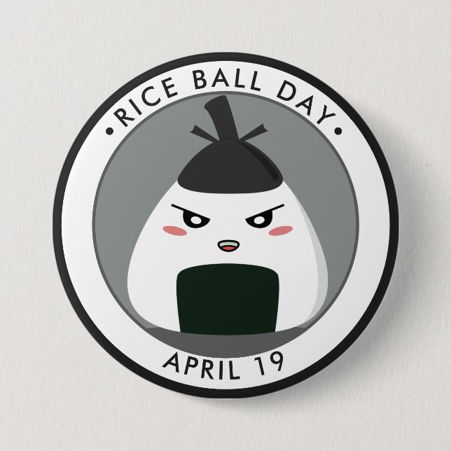 Rice Ball Day, kawaii Onigiri 3 Inch Round Button (Front)