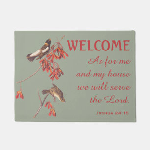 Rice Bunting Birds and Verse Doormat