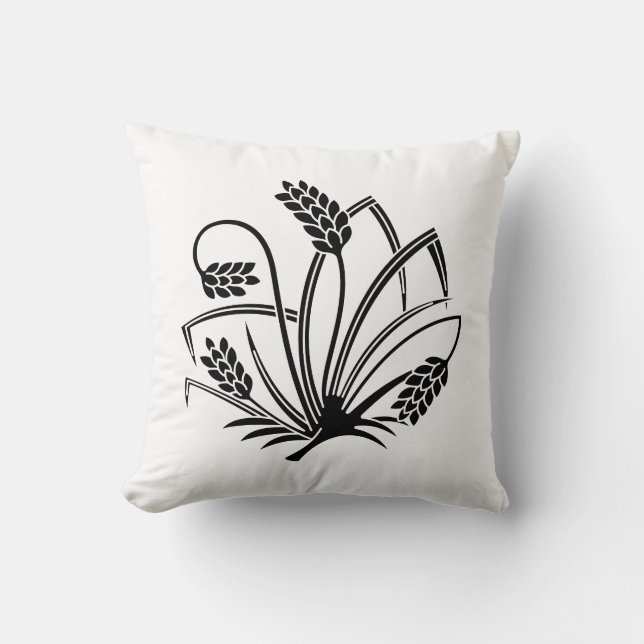 Rice Butterfly Throw Pillow (Front)