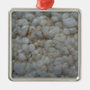 Rice Cake , Healthy Food, White Snack Metal Ornament