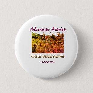 Rice fields adventure awaits bridal shower name fa 2 inch round button