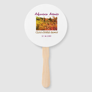Rice fields adventure awaits bridal shower name fa hand fan