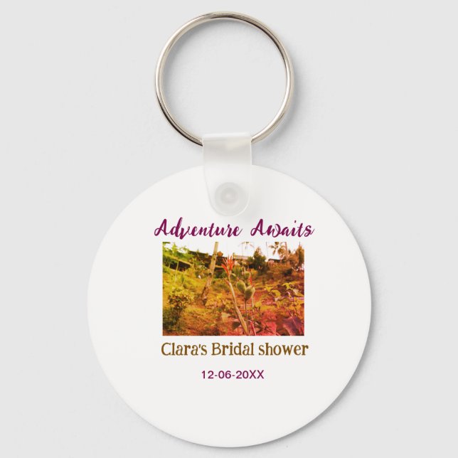 Rice fields adventure awaits bridal shower name fa keychain (Front)
