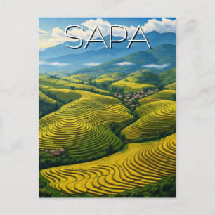 Rice Padi in Sapa Vietnam Travel Postcard
