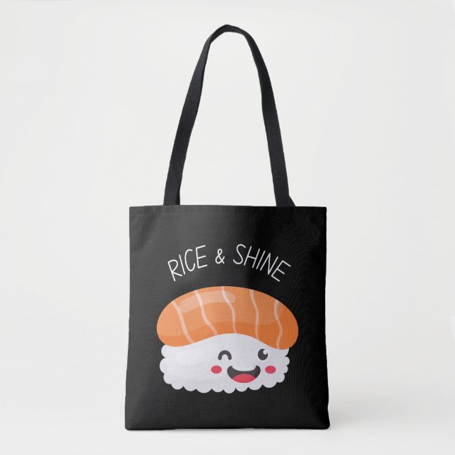 Rice & Shine Kawaii Sushi tote bag (Front)