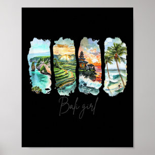Rice Terraces Beach Indonesia Surfing Travel Li  Poster
