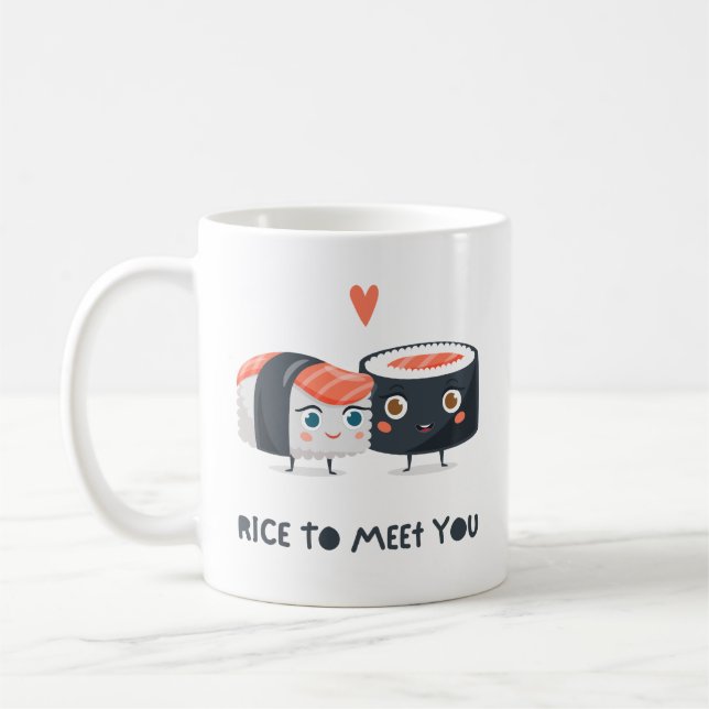 Rice To Meet You Coffee Mug (Left)