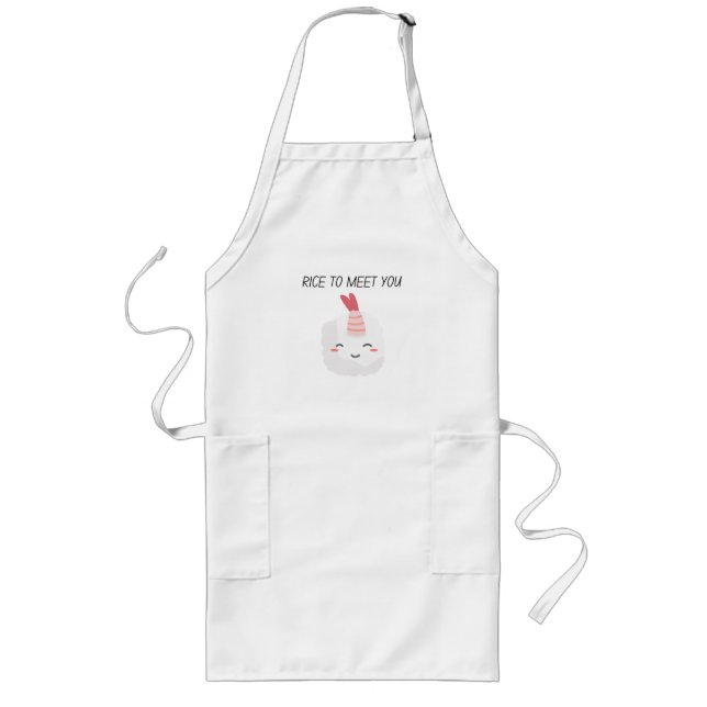Rice To Meet You Kawaii Sushi  Long Apron (Front)
