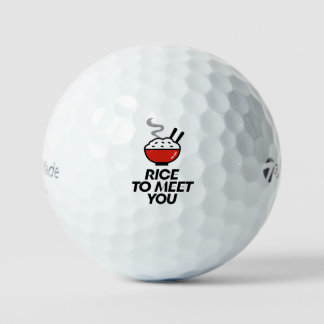 'Rice To Meet You' Punny Lighthearted Fun Gift Golf Balls