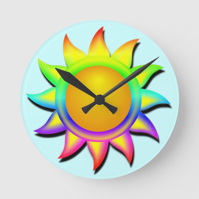 RICH AND COLORFUL SUNSHINE ROUND CLOCK (Front)